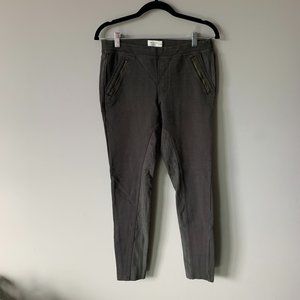 Abercrombie & Fitch Jeggings - Brown - Zipper front Pockets & Leather on Sides